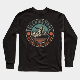 Yellowstone National Park Hiking Camping Long Sleeve T-Shirt